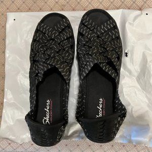 Skechers Black Sandal Wedge Shoes